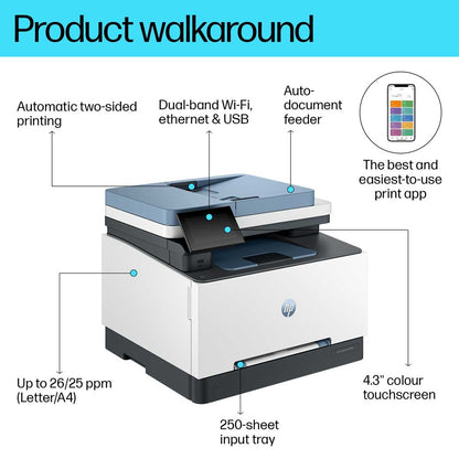 HP Colour LaserJet Pro MFP 3302FDW A4 Wireless Printer Scanner Fax 25ppm