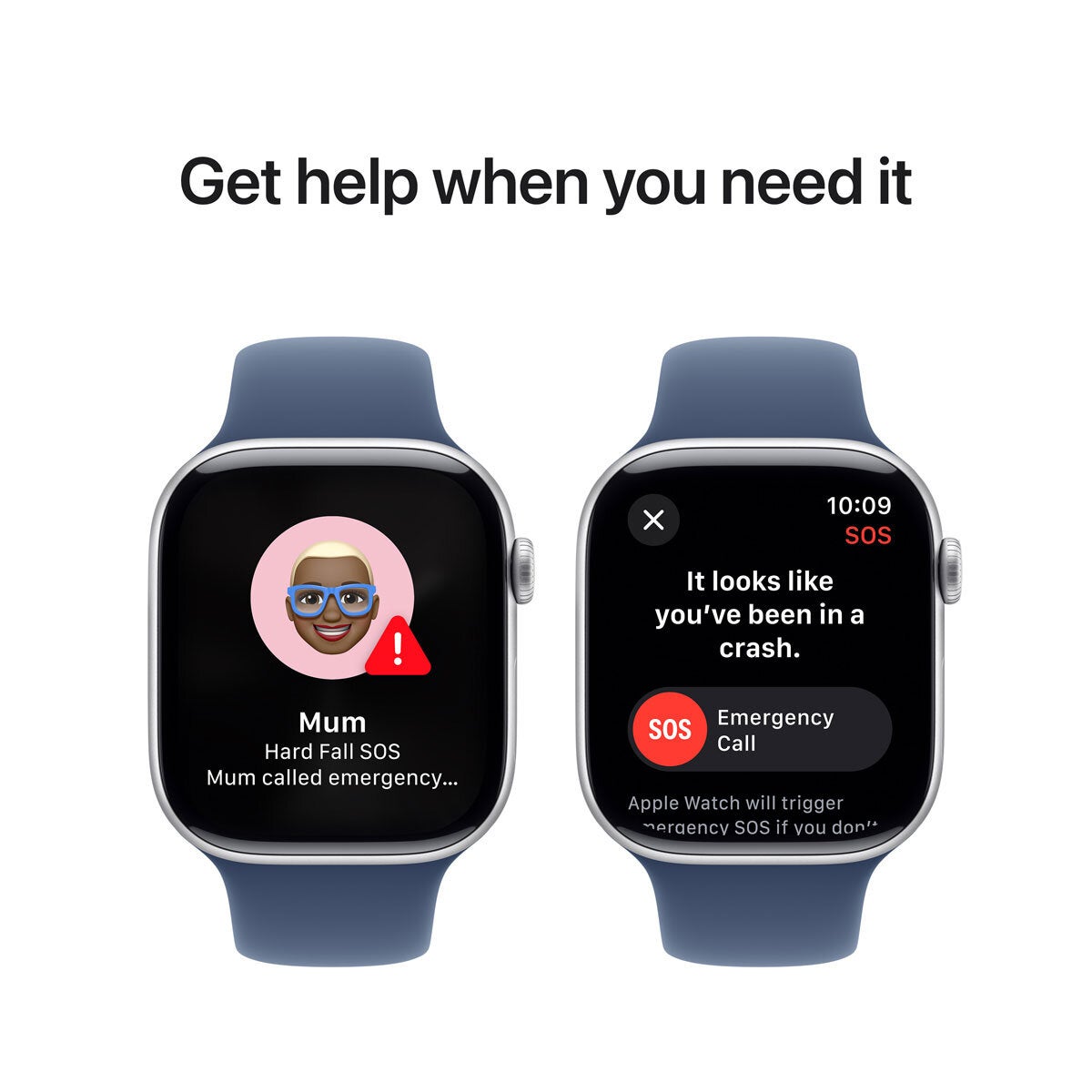 Apple Watch Series 10 GPS 46mm Silver Aluminium Denim Sport Band S/M Smartwatch