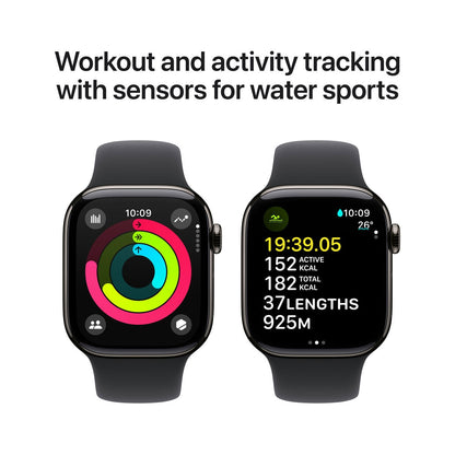 Apple Watch Series 10 GPS Cellular 42mm Slate Titanium Black Sport Band