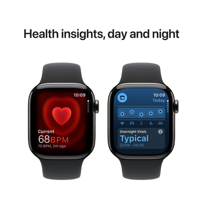 Apple Watch Series 10 GPS Cellular 42mm Slate Titanium Black Sport Band