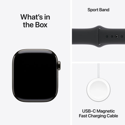 Apple Watch Series 10 GPS Cellular 42mm Slate Titanium Black Sport Band