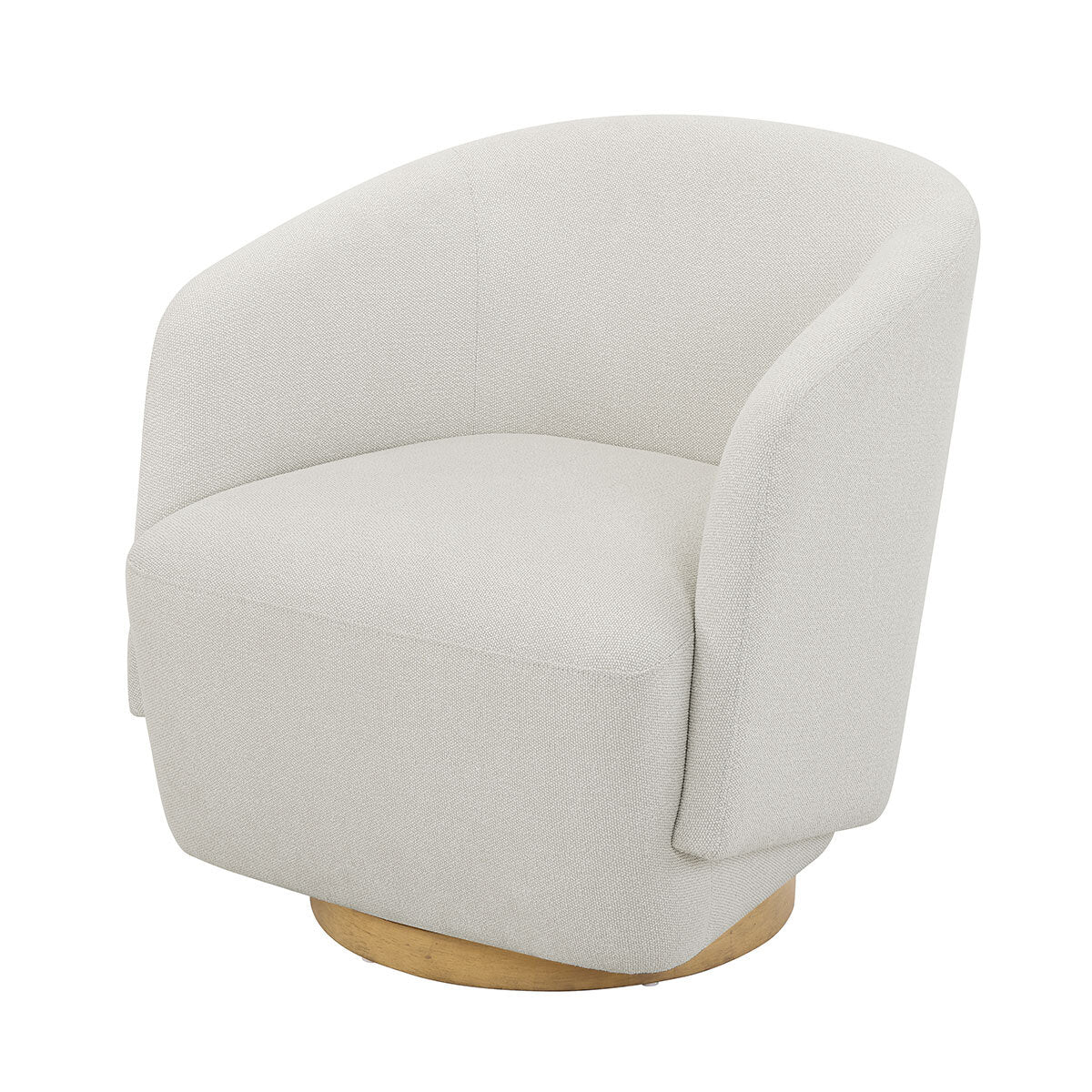 Henredon Murphy Cream Fabric Swivel Barrel Back Accent Chair Pedestal Base