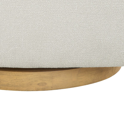 Henredon Murphy Cream Fabric Swivel Barrel Back Accent Chair Pedestal Base