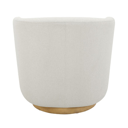 Henredon Murphy Cream Fabric Swivel Barrel Back Accent Chair Pedestal Base