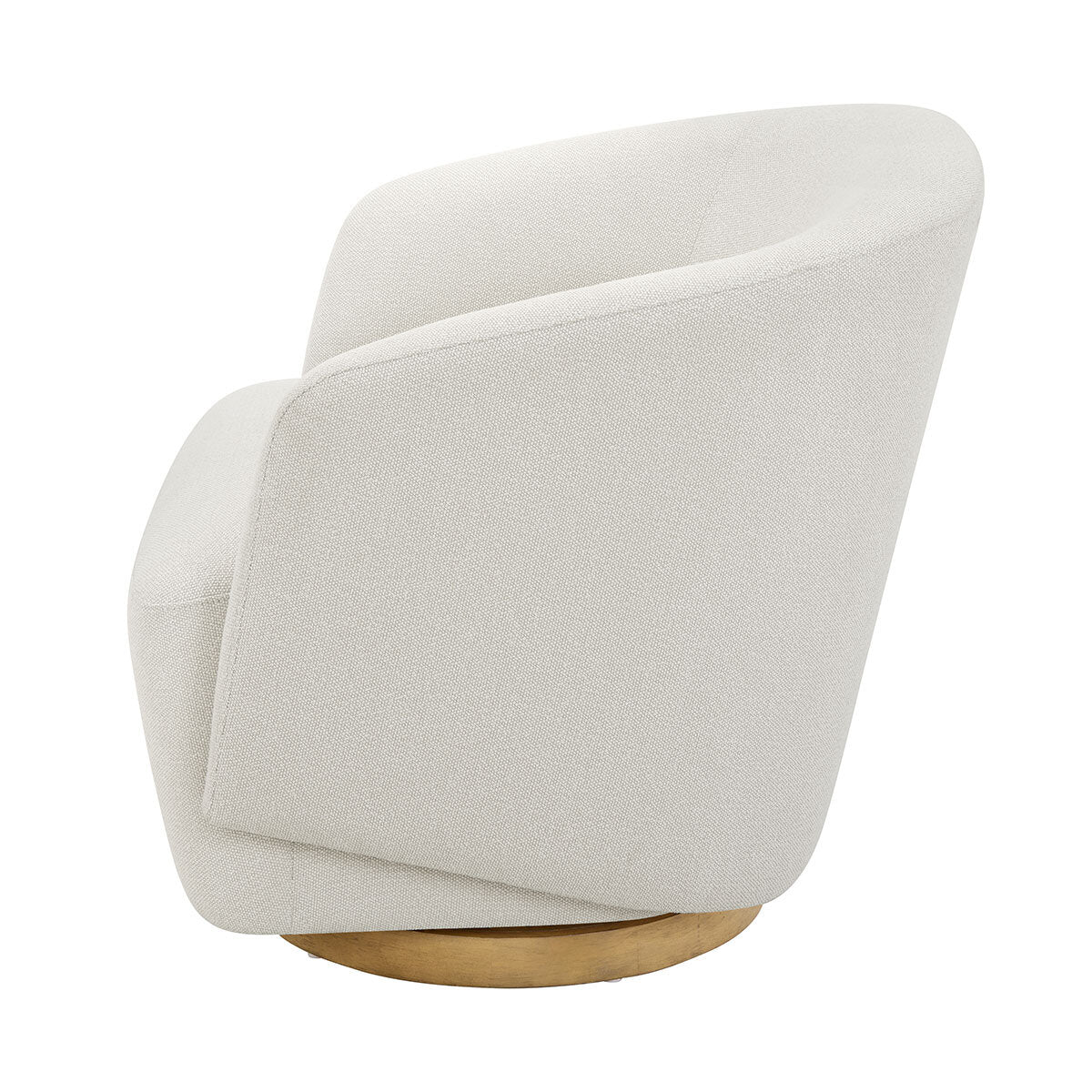 Henredon Murphy Cream Fabric Swivel Barrel Back Accent Chair Pedestal Base