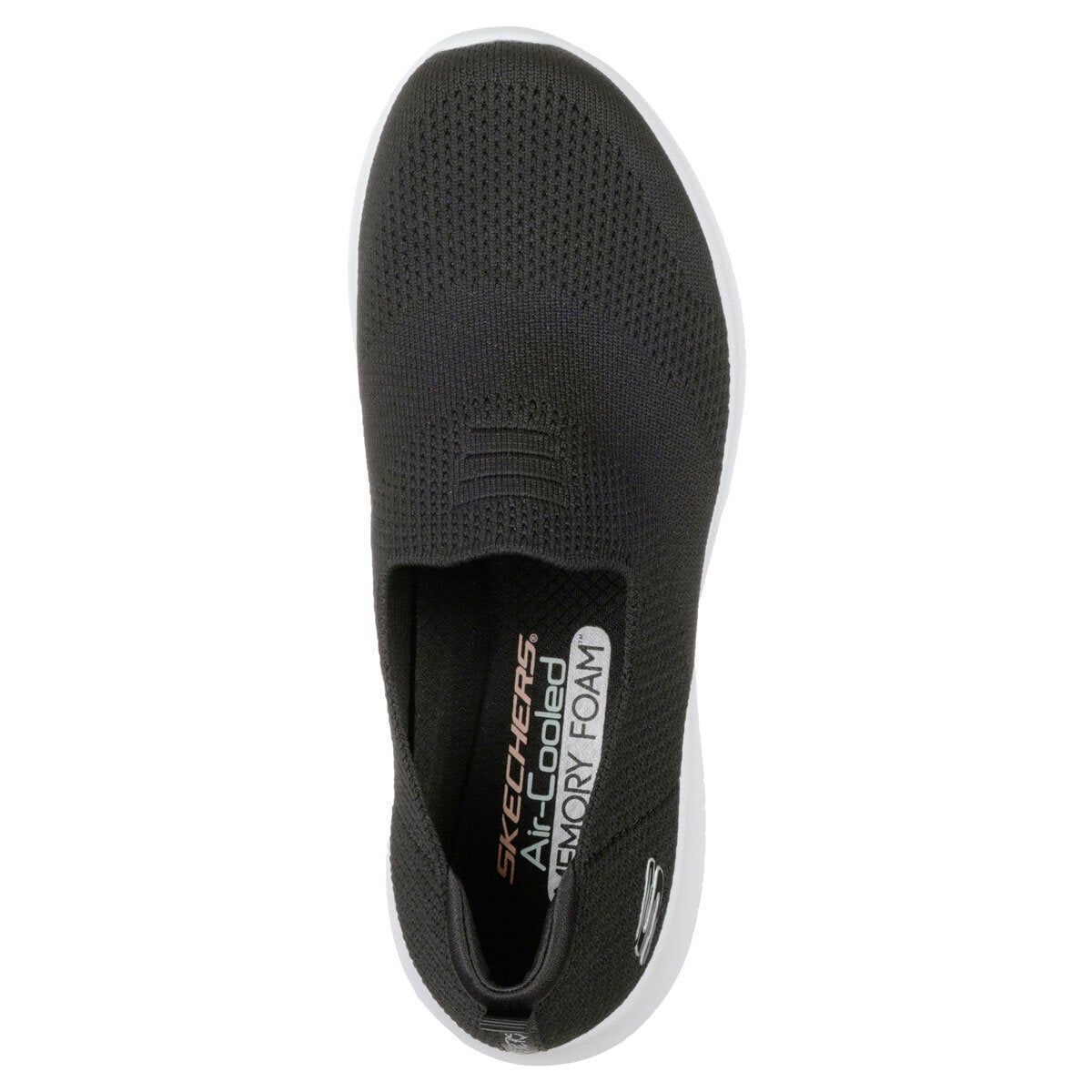 Skechers Ladies Ultra Flex P135 Slip-On Trainers Natural Comfort Sneakers Black