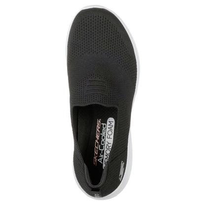 Skechers Ladies Ultra Flex P135 Slip-On Trainers Natural Comfort Sneakers Black