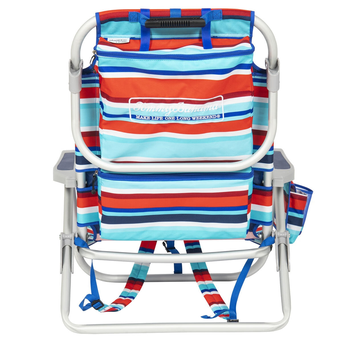 Tommy Bahama Backpack Beach Chair Aluminium 5-Position Padded Straps Red