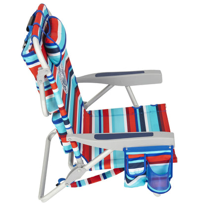 Tommy Bahama Backpack Beach Chair Aluminium 5-Position Padded Straps Red