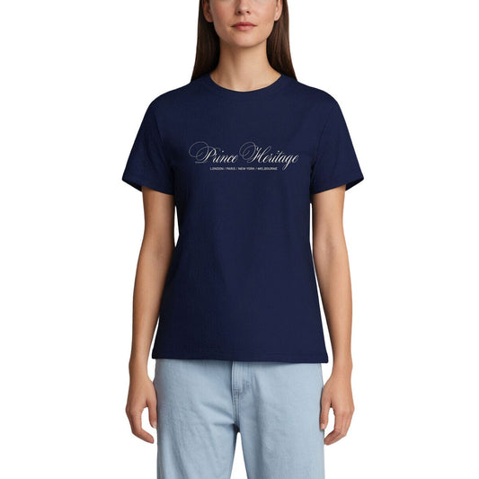 Prince Ladies Navy T-Shirt SS25 Casual Crew Neck Short Sleeve Womens Tee Top