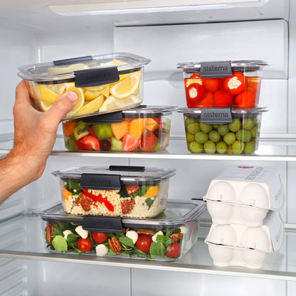 Sistema Brilliance Food Storage Container Set 14 Piece BPA Free Leak-Proof
