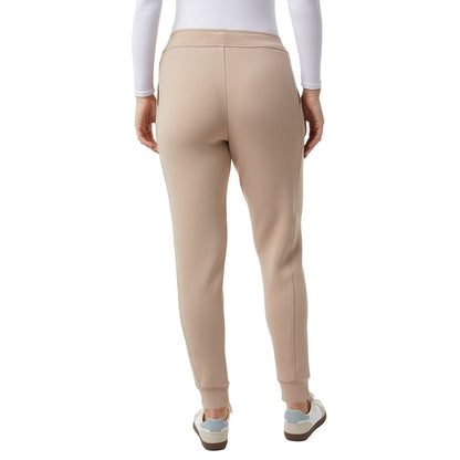 32 Degrees Women Sueded Tech Jogger Bottoms Cream Comfort Lounge Pants Beige XL