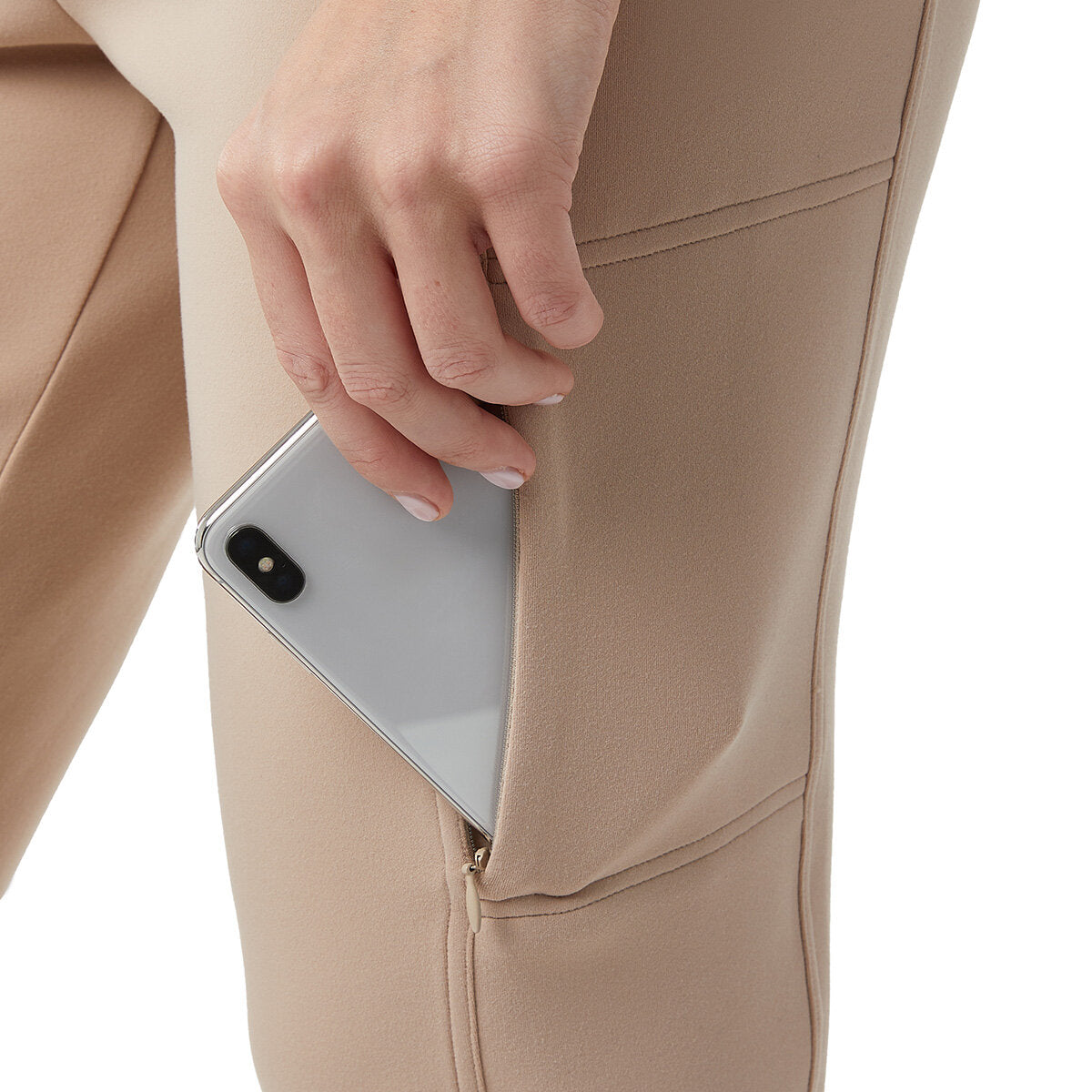 32 Degrees Women Sueded Tech Jogger Bottoms Cream Comfort Lounge Pants Beige XL