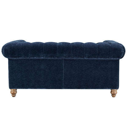 Prospera Home Allington 2 Seater Navy Fabric Chesterfield Sofa Pocket Coil