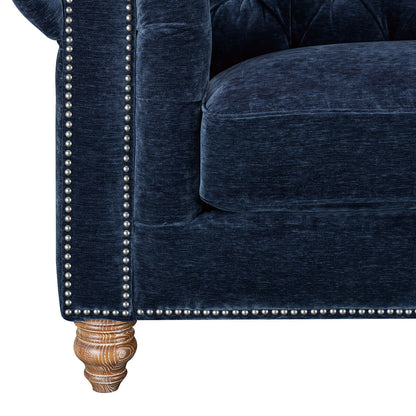 Prospera Home Allington 2 Seater Navy Fabric Chesterfield Sofa Pocket Coil