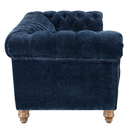 Prospera Home Allington 2 Seater Navy Fabric Chesterfield Sofa Pocket Coil