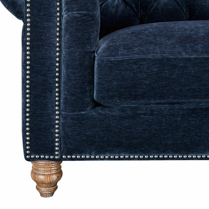Prospera Home Allington Navy Fabric Chesterfield Armchair Pocket Coil Lounge