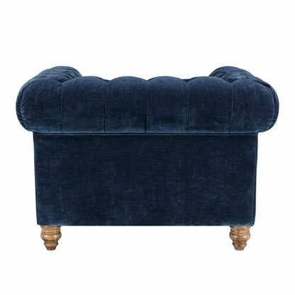 Prospera Home Allington Navy Fabric Chesterfield Armchair Pocket Coil Lounge