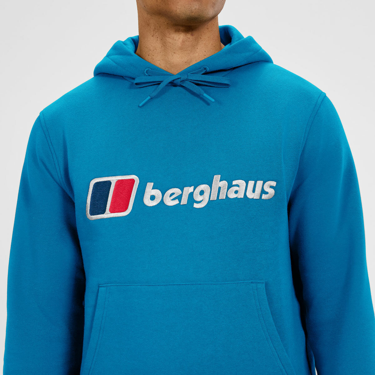 Berghaus Logo Hoody Men's Fleece Pullover Jumper Sweatshirt Blue Medium