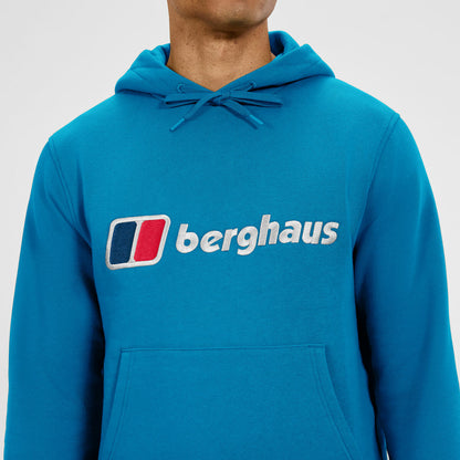 Berghaus Logo Hoody Men's Fleece Pullover Jumper Sweatshirt Blue Medium