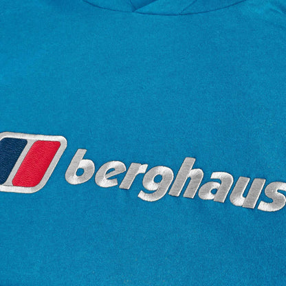 Berghaus Logo Hoody Men's Fleece Pullover Jumper Sweatshirt Blue Medium