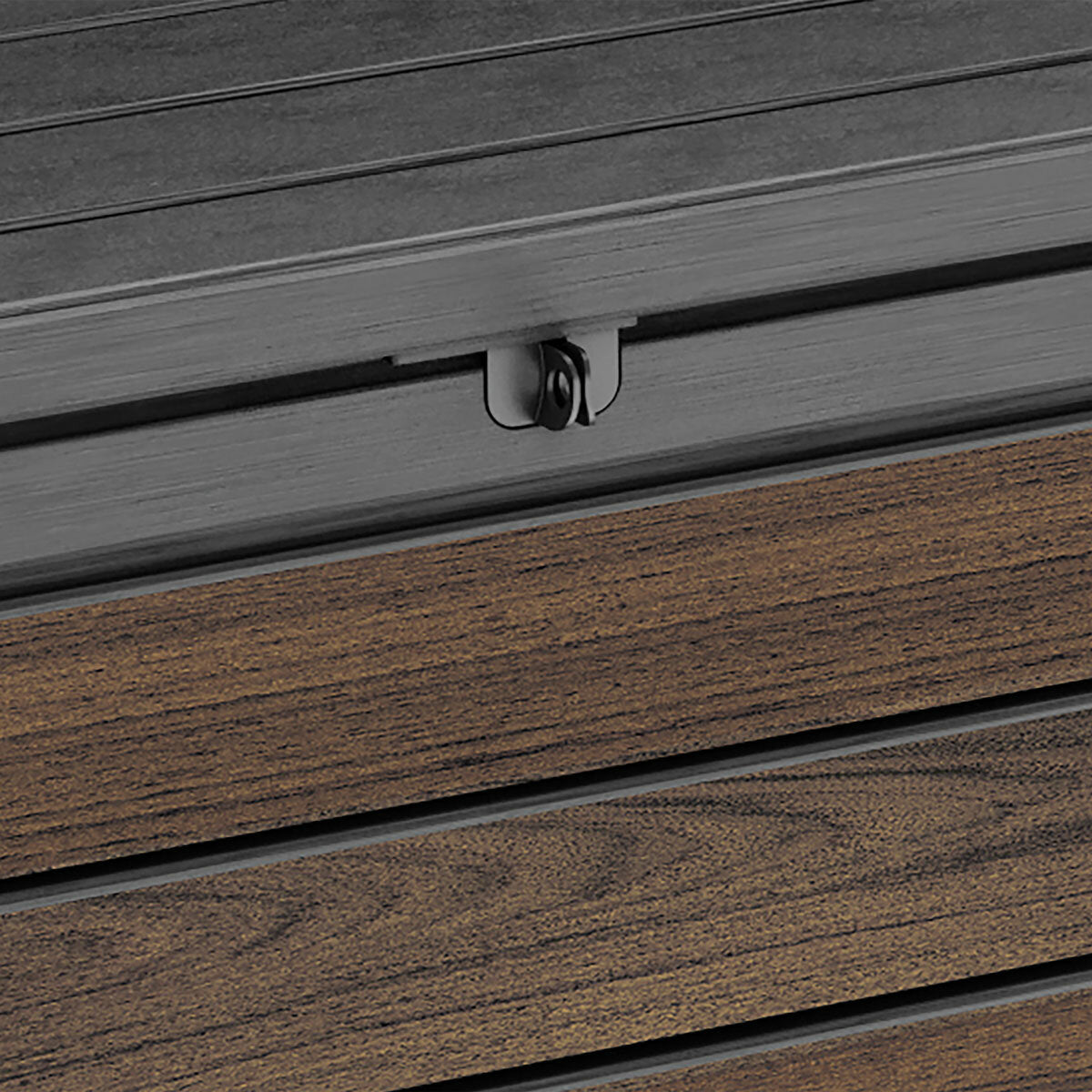 Keter Rosewood Storage Bench 227L 60G Garden Outdoor Seating Lockable Resin