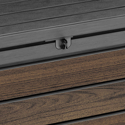 Keter Rosewood Storage Bench 227L 60G Garden Outdoor Seating Lockable Resin