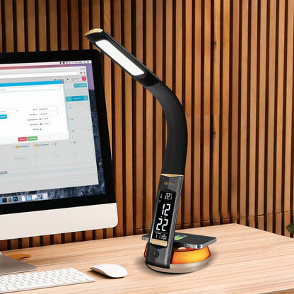 OttLite LED Desk Lamp Wireless Charging USB Colour Changing Base Black
