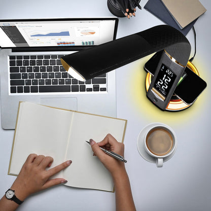 OttLite LED Desk Lamp Wireless Charging USB Colour Changing Base Black