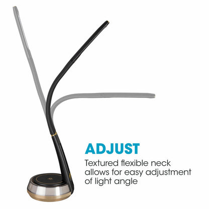 OttLite LED Desk Lamp Wireless Charging USB Colour Changing Base Black