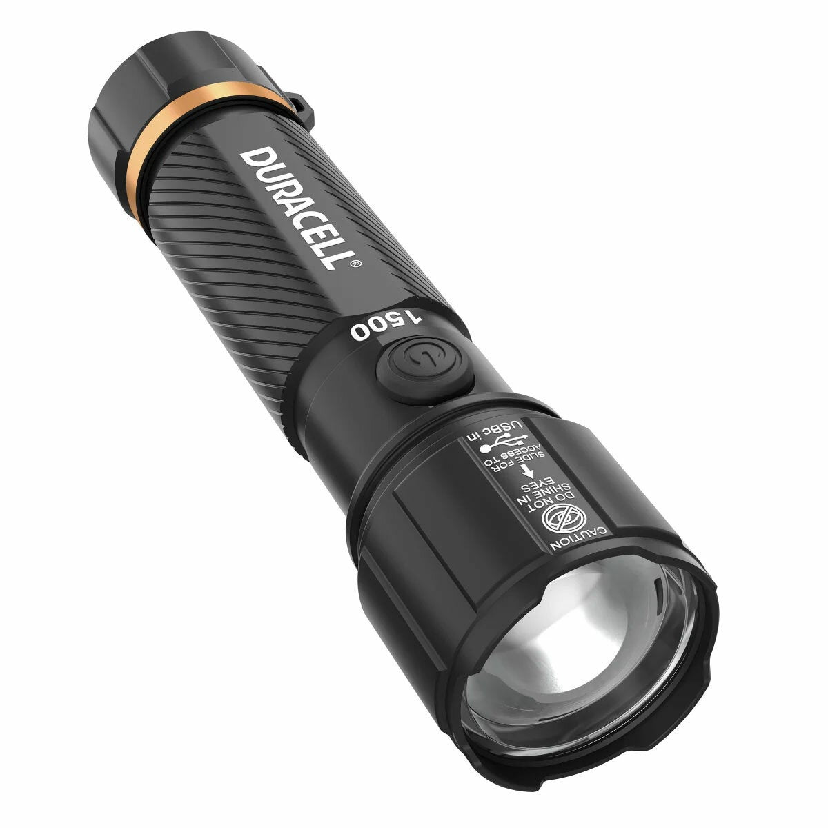 Duracell LED Torch Flashlight 1500 Lumen USB-C Rechargeable Aluminium 4 Pack