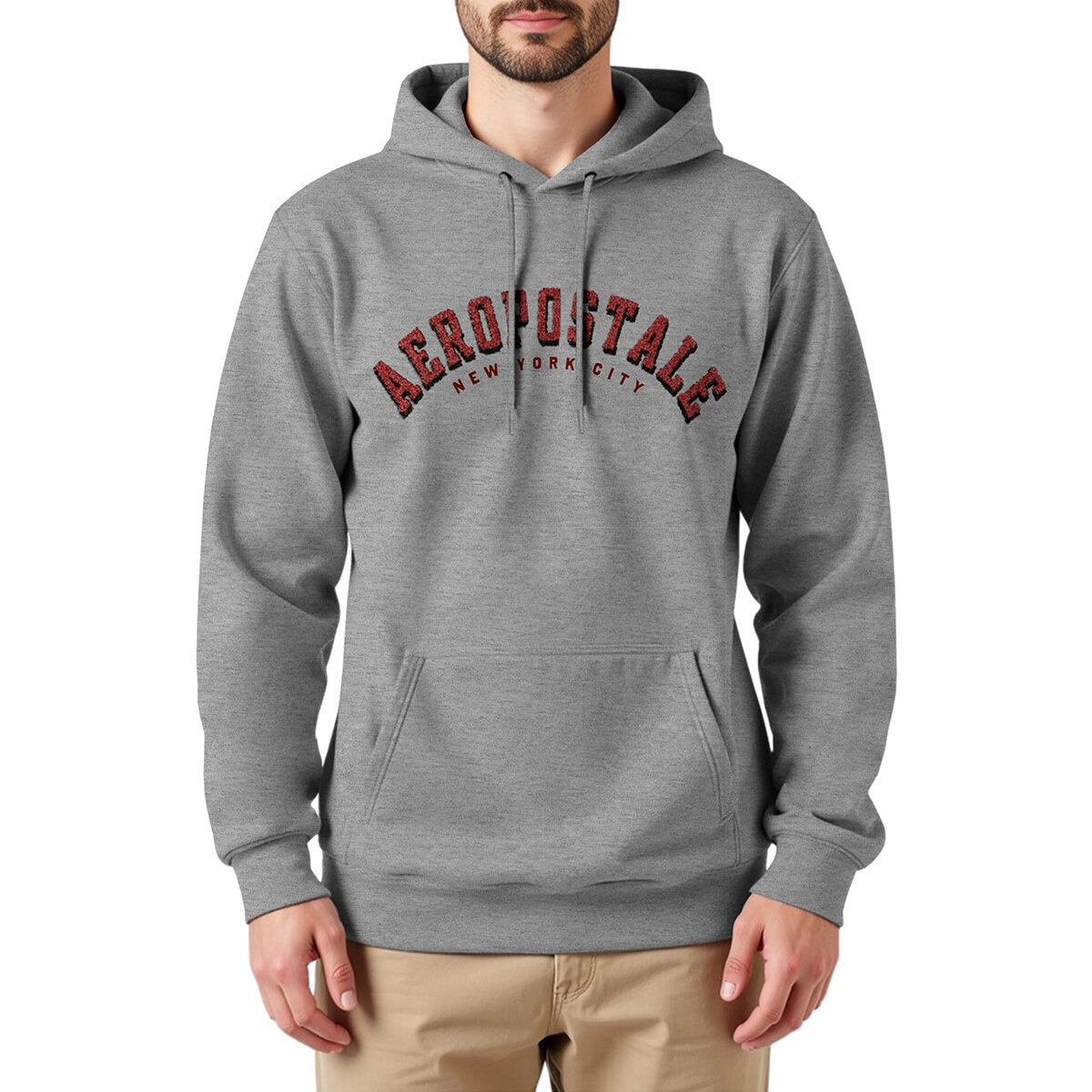 Aeropostale Men's Fleece Hoody Black Grey Khaki Navy Sizes M-XXL Pullover