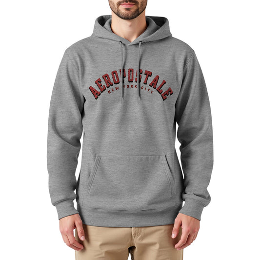 Aeropostale Men's Fleece Hoody Black Grey Khaki Navy Sizes M-XXL Pullover