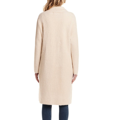 Weatherproof Vintage Women's Plush Faux Mink Coatigan Jacket beige S
