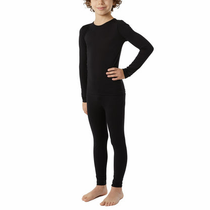 32 Degrees Heat Kids Mesh Baselayer Set 4 Pack Black Thermal Top Bottoms