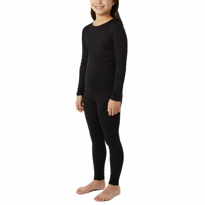 32 Degrees Heat Kids Mesh Baselayer Set 4 Pack Black Thermal Top Bottoms