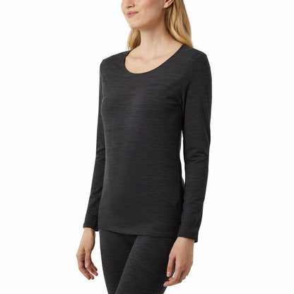 32 Degrees Heat Neo Plush Base Layer Long Sleeve Top 2 Pack Blue Thermal Black