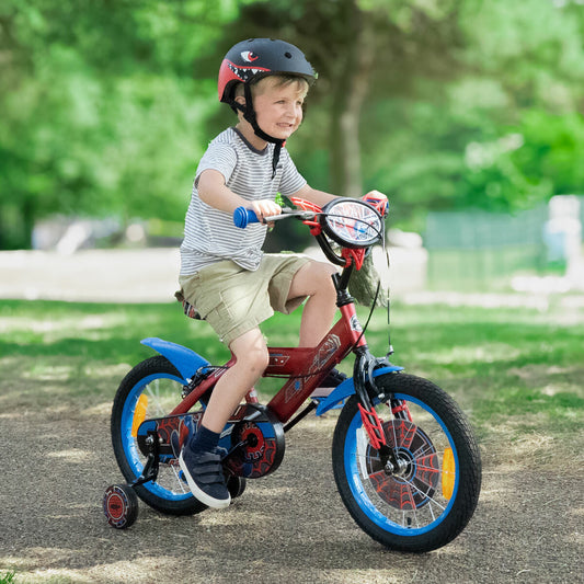 Huffy Spider-Man Kids Bike 16" Steel Frame Ages 4-6 Boys Bicycle Red Spidey