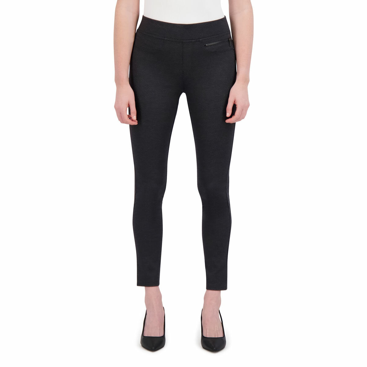 DKNY Ladies Pull On Ponte Stretch Trousers Smart Casual Pant black - Size L