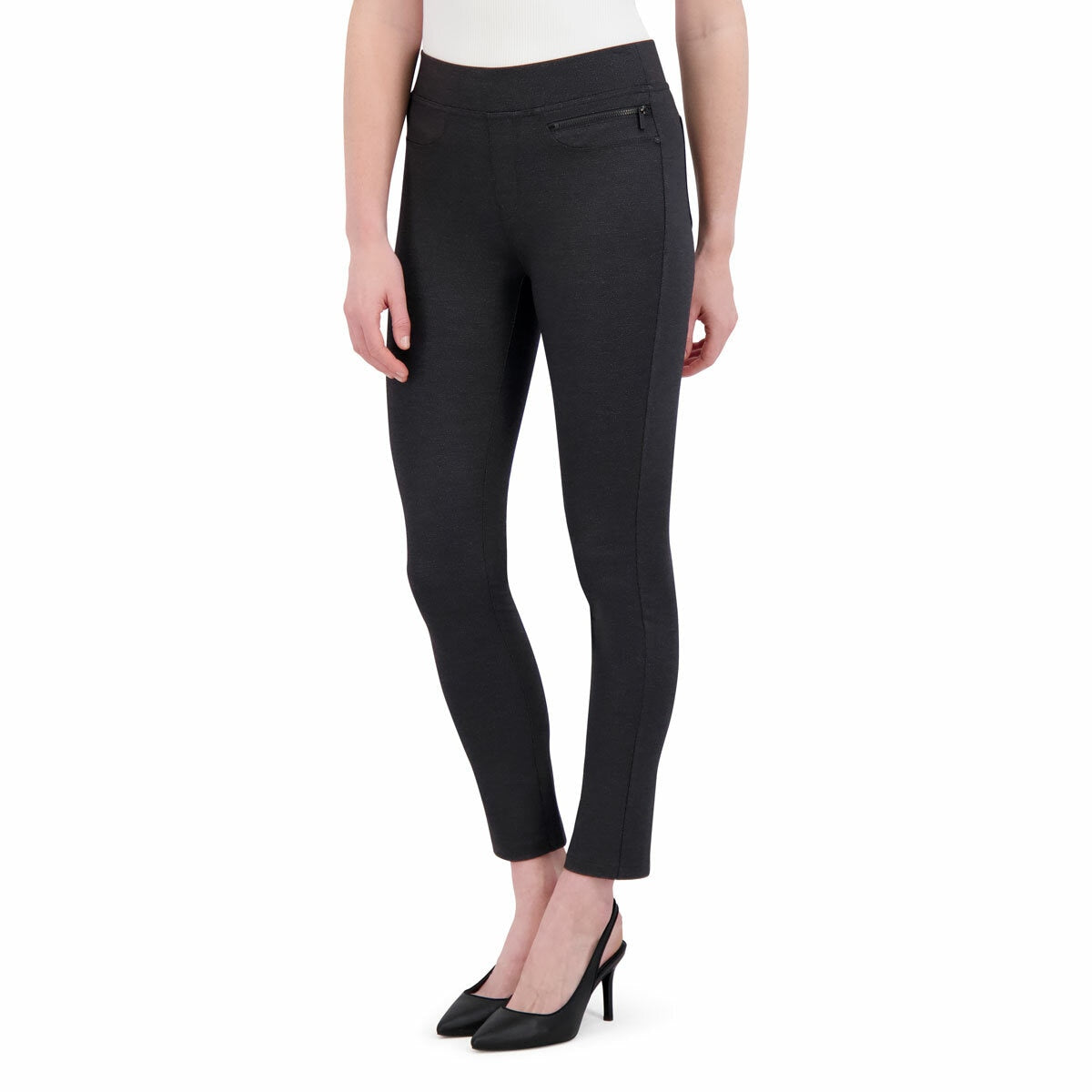 DKNY Ladies Pull On Ponte Stretch Trousers Smart Casual Pant black - Size L