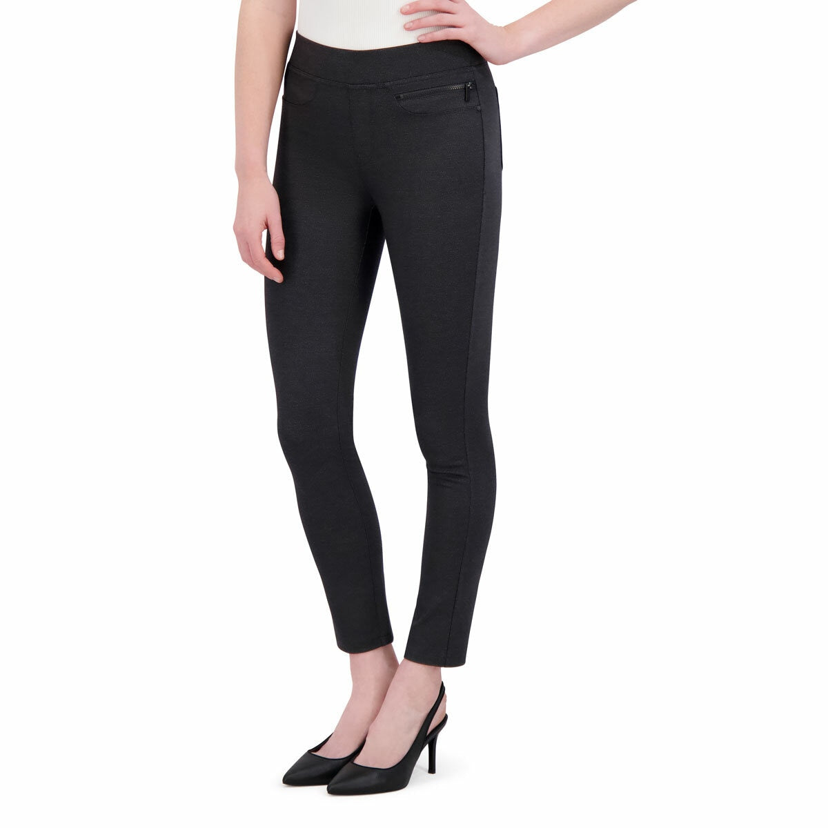DKNY Ladies Pull On Ponte Stretch Trousers Smart Casual Pant black - Size L
