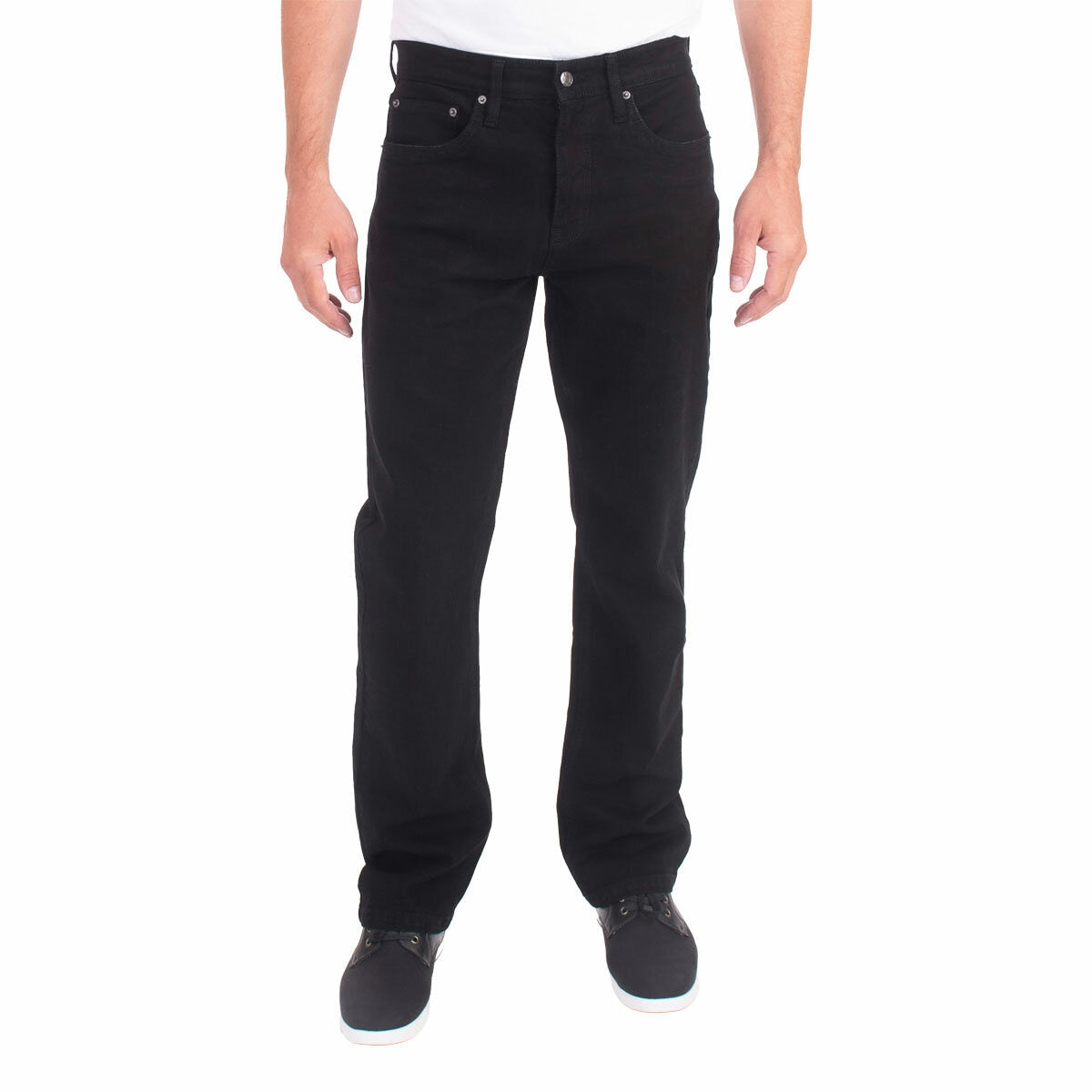 Urban Star Mens Jeans 38W Relaxed Fit Blue / Black Denim Cotton Trousers Pants
