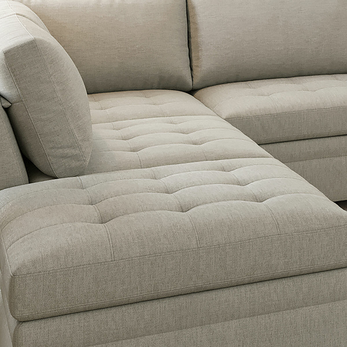 Thomasville Tisdale 6pc Modular Fabric Corner Sofa Set Beige Ottoman Lounge