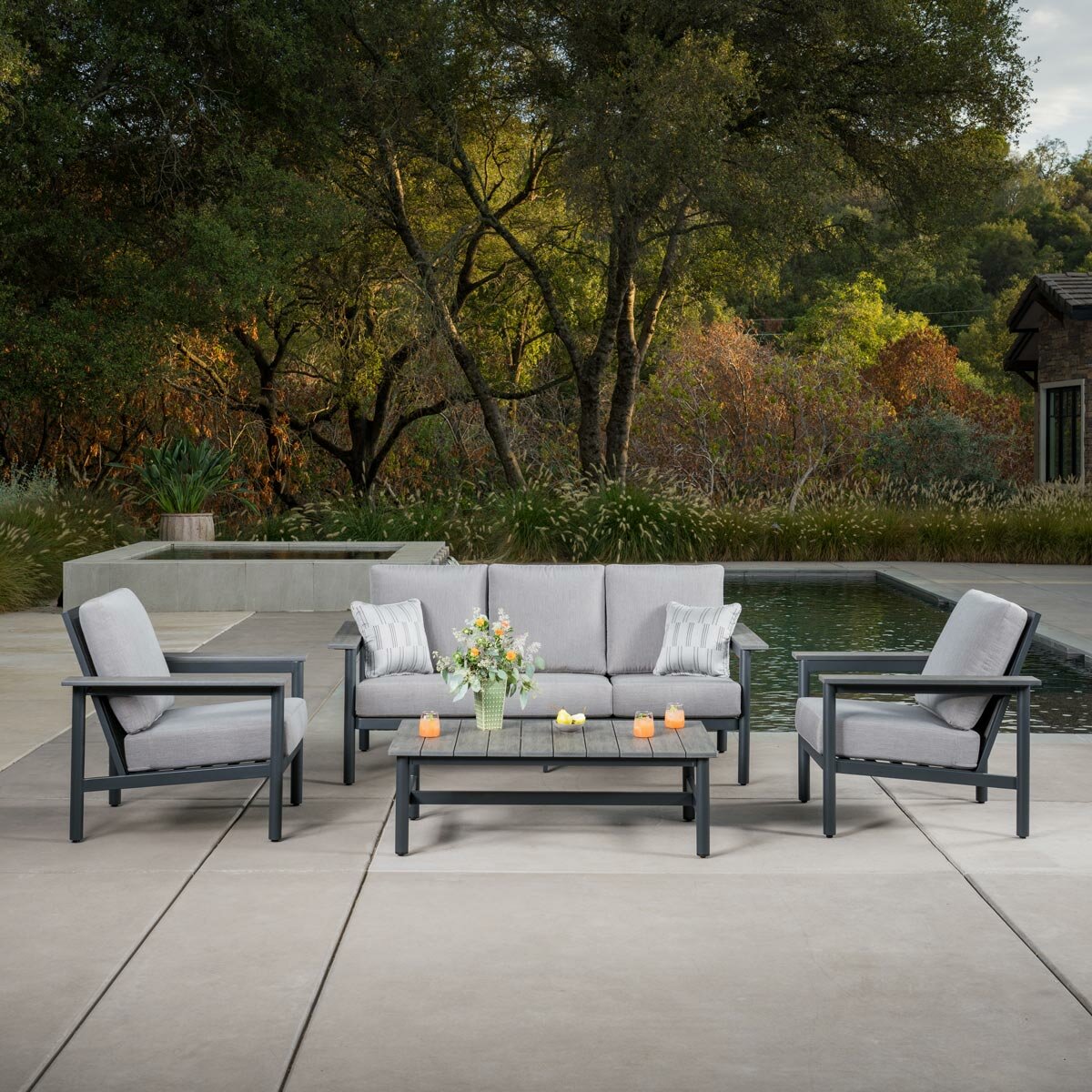 Sunvilla Citadel 4 Piece Deep Seating Garden Furniture Set Outdoor Patio Sofa