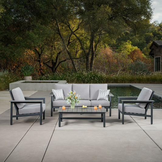 Sunvilla Citadel 4 Piece Deep Seating Garden Furniture Set Outdoor Patio Sofa