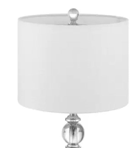 Bridgeport Designs Julie Crystal Table Lamp Chrome Linen Shade E27 57cm White