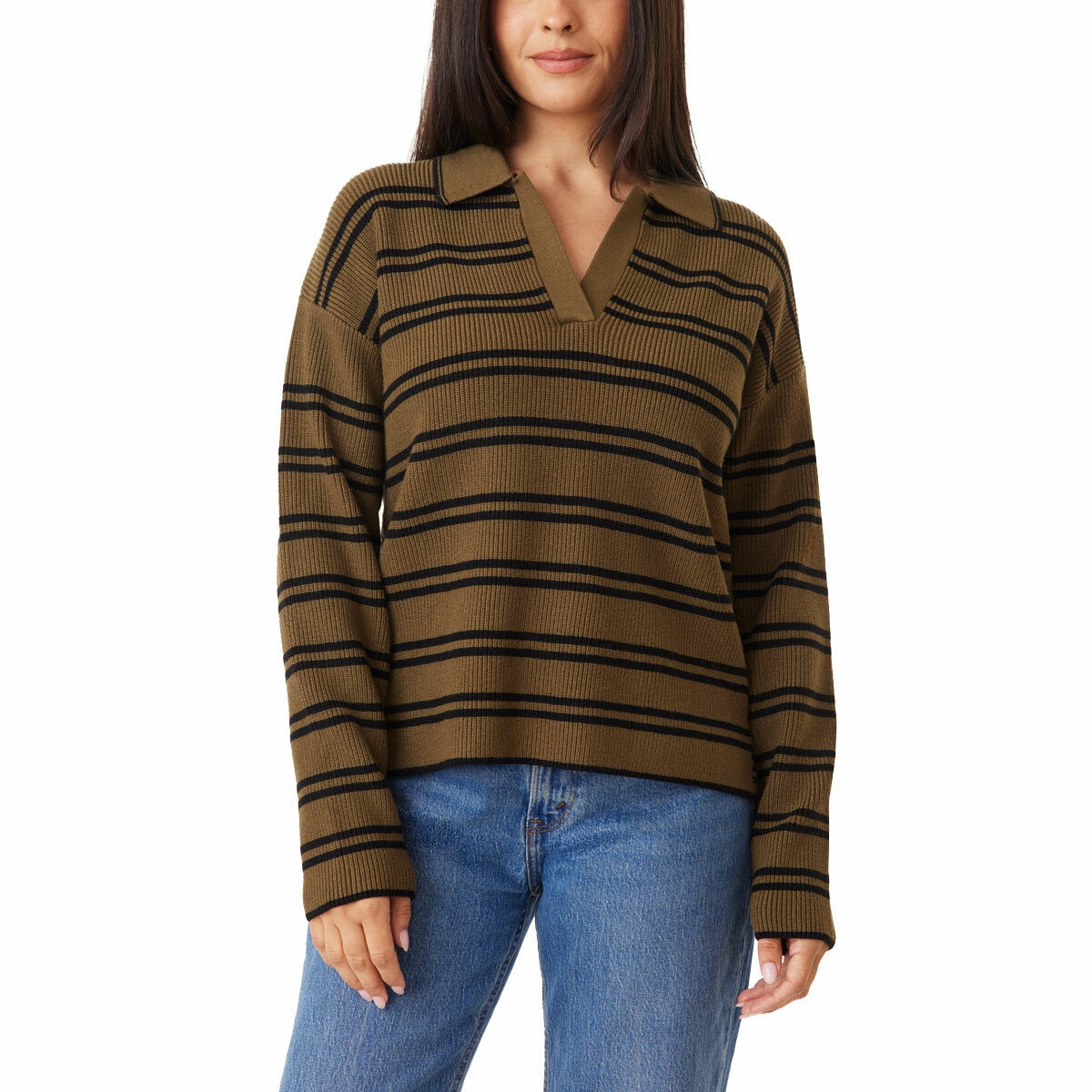 Scotch & Soda Ladies Jonny Collar Soft Touch Jumper Sweater Knitwear Olive Med