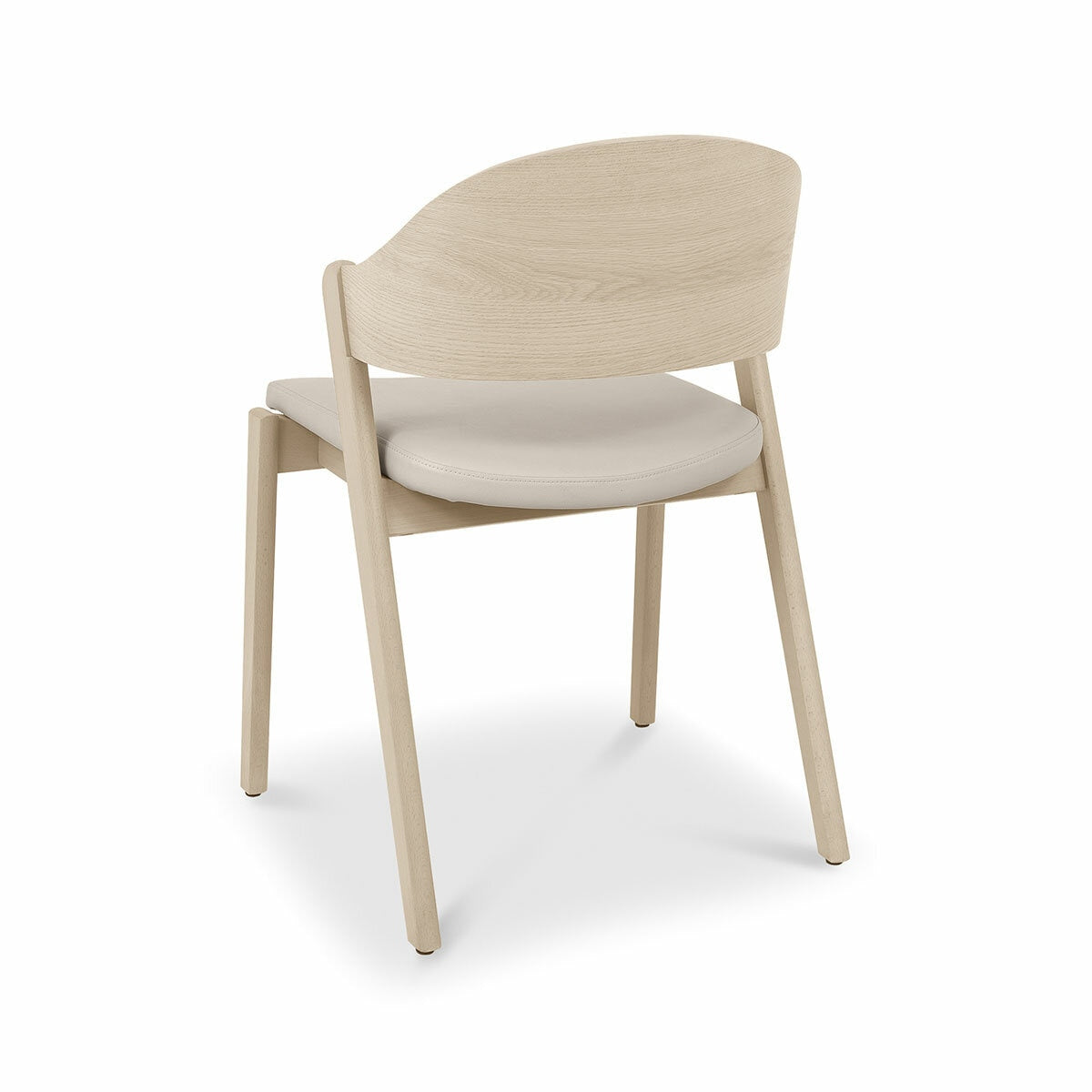 VEGA Scandi Dining Chairs Ivory Bonded Leather Pack Of 2 Kitchen Chair Set