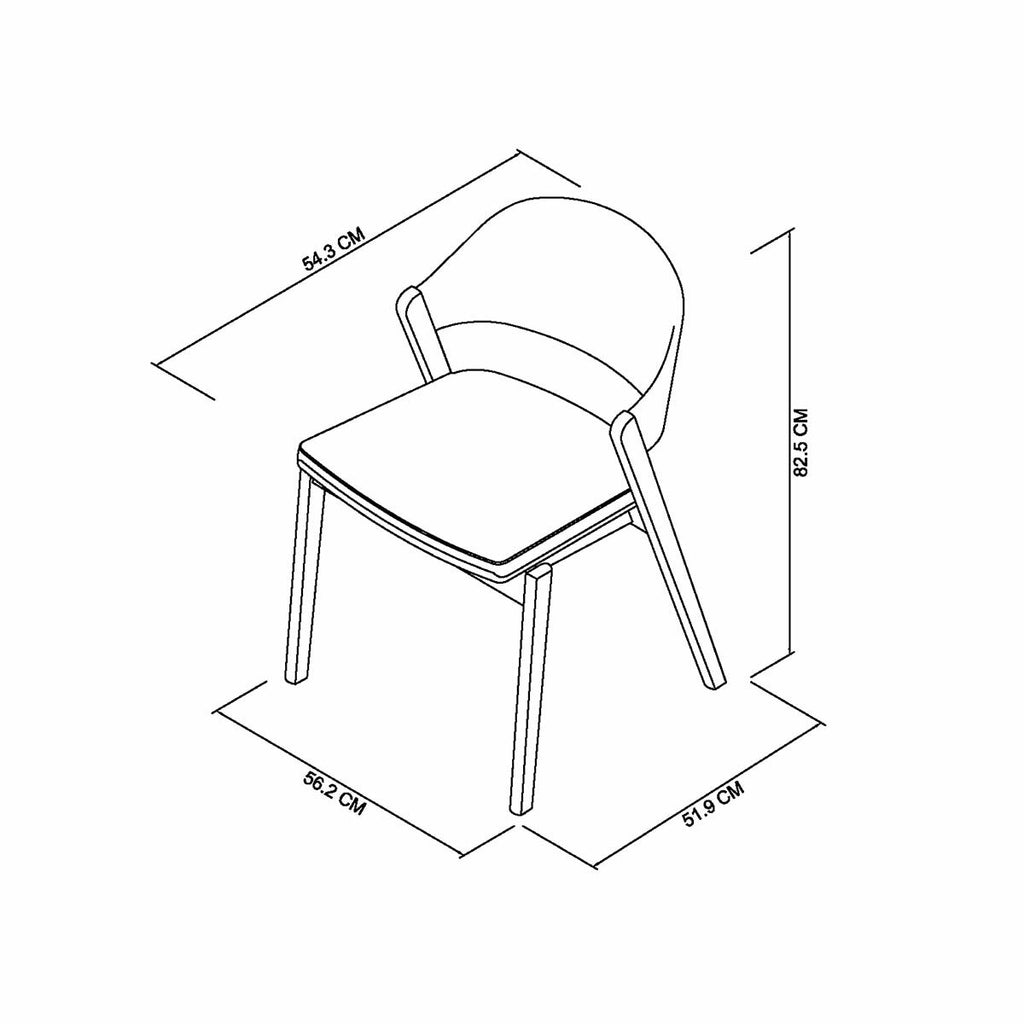 VEGA Scandi Dining Chairs Ivory Bonded Leather Pack Of 2 Kitchen Chair Set