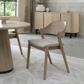 VEGA Scandi Dining Chairs Ivory Bonded Leather Pack Of 2 Kitchen Chair Set